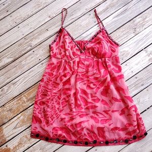 Nicole Miller Red Embellished Camisole Top Size 12